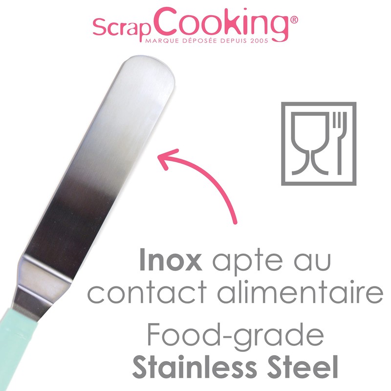 Scrapcooking 5177 Small Angled Spatula Stainless Steel Multi-coloured 3 x