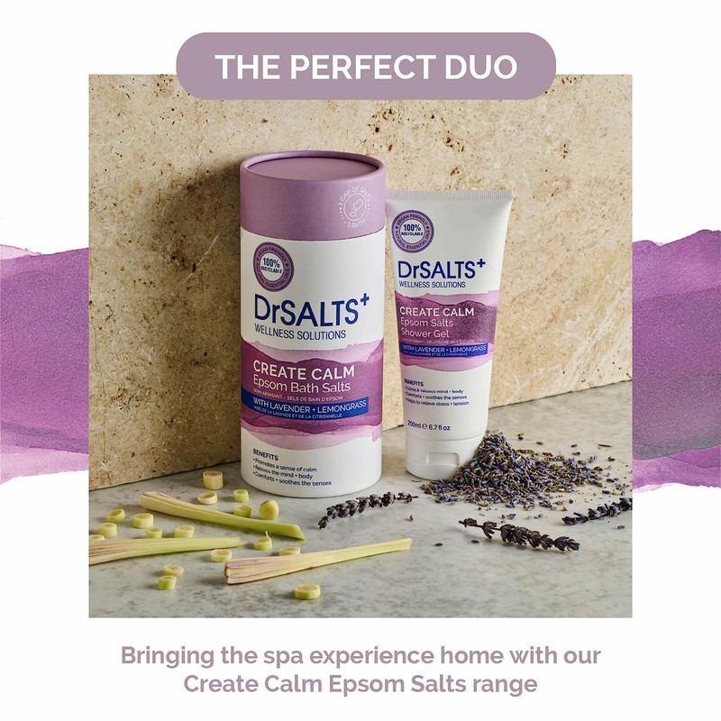 DrSALTS+ Calming Therapy Shower Gel with Epsom Salts, Lavender and