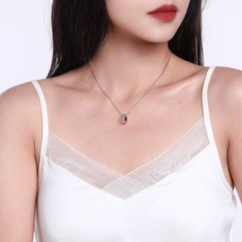 Birthstone Pendant Charm Necklace - Full Eternity, Stackable, Birthstone, 16" Chain (with 2" extention Chain)