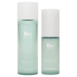 Re:natura Introduction Serum Lotion, 4.2 fl oz (125 ml) & Serum, 1.2 fl oz (32 ml) Set, Rice Bran, HSP, Fullerene, Moisturizing, Transparent, Firm, Elasticity, Made in Japan, Moisturizing, Sensitive