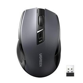 UGREEN Mouse Inalámbrico 2.4 GHz con Receptor USB, 15M de Conexión, Ratón Ergonómico de 6 Botones, hasta 4K dpi, Compatible con PC, Portátil, Macbook, Windows 11 10, macOS, Linux