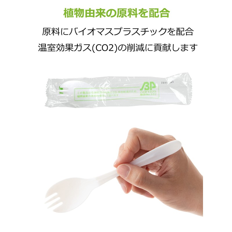 Strix Design SD-175 Disposable Cutlery, Biomass Spreading, White, 6.3 inches