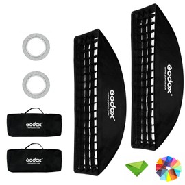 Godox 9x35 inches / 22 * 90cm Honeycomb Strip Softbox Grid Softbox & Bowens Mount Speedring Bowens Mount for Studio Strobe Flash Light Speedlight Speedlite(2PCS)