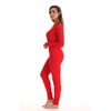 Just Love Conjunto de pijama térmico para mujer, Rojo, XL