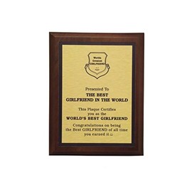 aahs!! Engraving Worlds Greatest Plaques (Best Girlfriend in The World, Gold)
