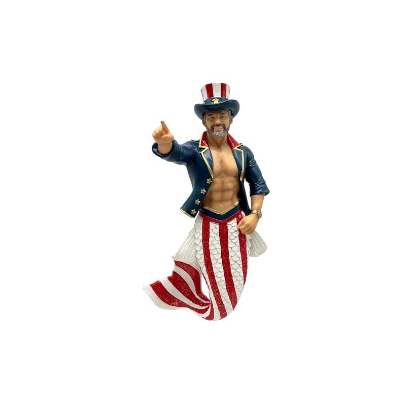 December Diamonds 55-55472 Uncle Sam Merman Ornament, 7 Inches