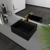 Davivy 13.2"x11.4" Wall Mounted Matte Black Small Rectangle Vessel Sink