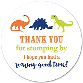 40 cnt Dinosaur Thank You Labels - Birthday Favor Stickers