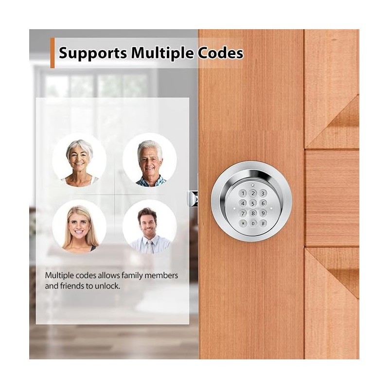 Signstek Keyless Entry Door Lock, Door Knob with Keypad, Smart