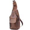DOOMUS Men's Shoulder Bag, Crossbody Bag, Genuine Leather, Waterproof, Large
