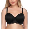 Exclare Women's Strapless Bra Full Coverage Plus Size Underwire Padded