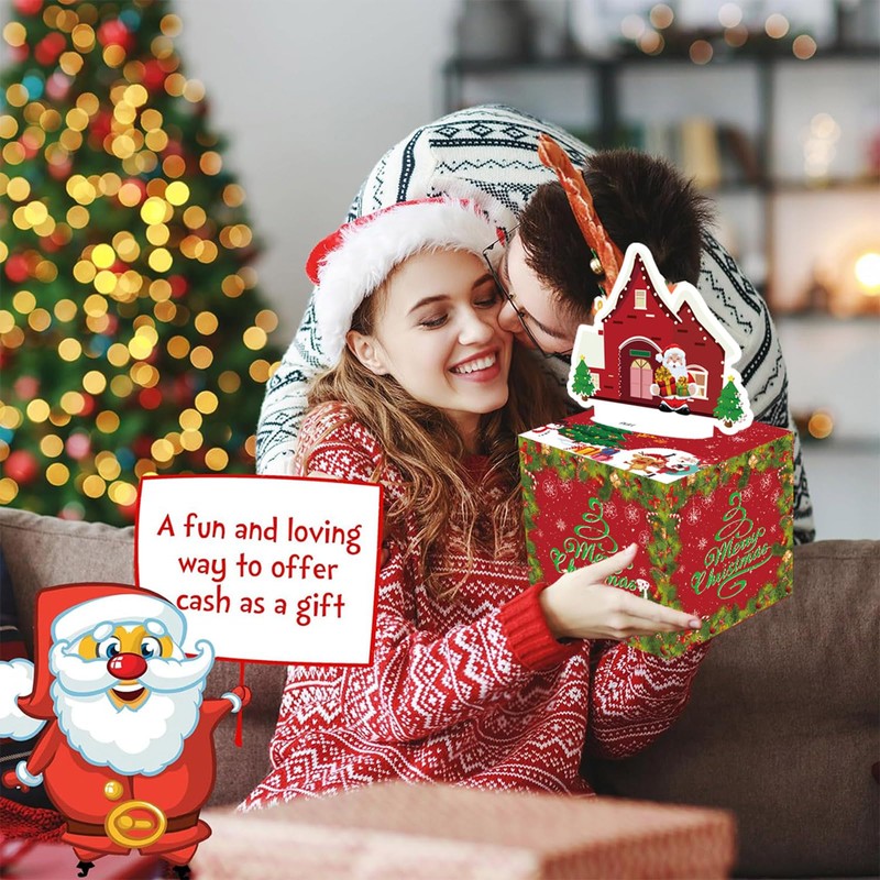 Christmas Pull Surprise Money Gift Box for Kids/Adult Presents -