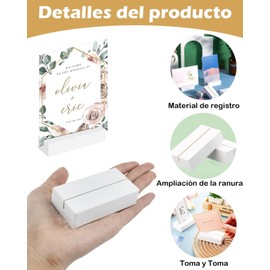 12 Piezas Porta Tarjetas De Presentacion, Porta Menu Acrilico Para Restaurantes Y Eventos, Organizador Profesional De Tarjetas, Diseno Elegante En Madera Natural, Ideal Para Negocios Y Presentaciones