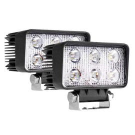 JASLITE 2PACK 18W Super Bright Led Work Lights 12v/24v Foglights Waterproof Off Road Headlights for Heavy-duty Equipment,Tractor,Truck,SUV,ATV, Flood Beam, DR-18WLedSF-P