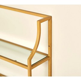 House No.9 by Home Love 2-Tier Wall Shelf - Gold - NEW