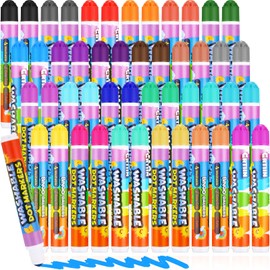 Crtiin 48 Pack Washable Dot Markers Set 24 Assorted Colors Bingo Daubers Bulk 0.4oz Dot Art Paint Markers Ideal for Art and Crafts Painting Coloring Bingo Supplies