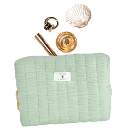 Feel Natural Kulturbeutel für Damen (21 x 15 x 10 cm) – Baumwollgaze – Grün