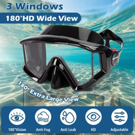 Yimserk Snorkeling Gear for Adults, Anti-Fog 180°Panoramic Snorkel Mask Set with Dry Top Snorkel Tube, Soft Silicone Scuba Gear, Adult Snorkel Set with Mesh Bag for Swimming Diving Travel