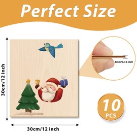 10 PCS Balsa Wood Sheets, 12"x12"x0.12"Plywood Sheets Basswood Sheet, Rectangle Blank Wooden, Craft Wood Blank Unfinished Wood Board for Home Decoration, DIY Crafts Projects