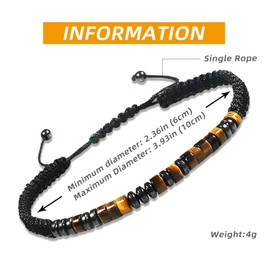 Morse Code Bracelet-To My Grandson, Christmas Gifts, Graduation Back to School Gift Birthday Gift for Grandson (Tiger eye stone, To My Grandson)