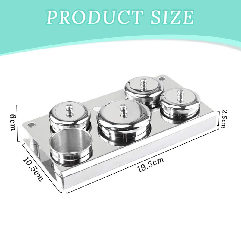 5-piece stainless steel nail liquid container, mini liquid container, non-slip