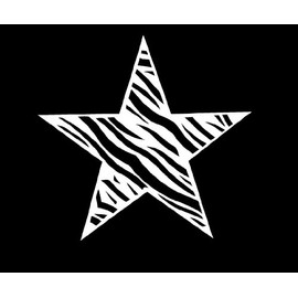 Vinyl Zebra Print Star Die Cut Sticker - 5.5"