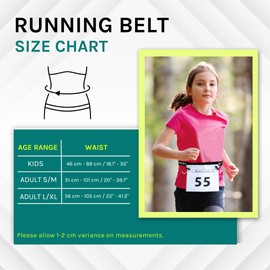 Adjustable Elastic Triathlon, Marathon, Running Sports Number Belt with Clip Fastening - Stretch Fit & Comfortable. (XS Adult/Children, 2)