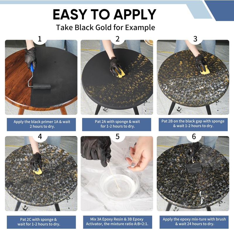 LIFVEAN Epoxy Countertop Paint Refinishing Kit, Kitchen Bathroom Glossy Coating