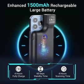 Tera Portable Back Clip Barcode Scanner 2D QR Wireless 3 in 1 2.4GHz Wireless & USB Wired & Compatible with Bluetooth Mini Pocket Bar Code Reader for Smartphones Android Mac OS Windows, 0013