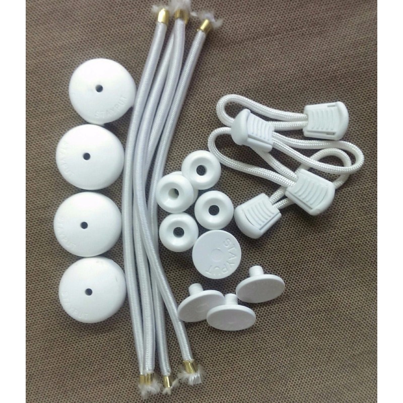 StayPut 6 White Bungee Shock Cord Clip & Pull Cord