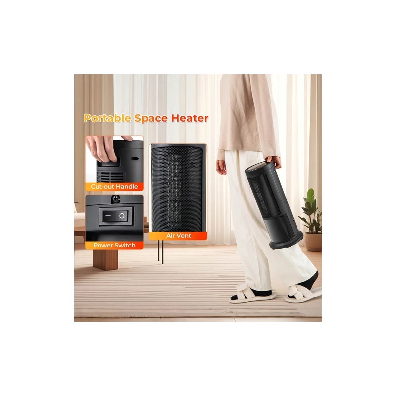 Costway 17-Inch Tower Space Heater for Indoor Use 1500W PTC