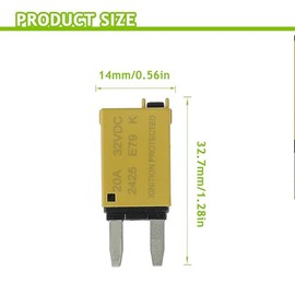 EPLZON EPLZON 20A DC 12V-32V Manual Reset Circuit Breaker ATM Low Profile T1 Mini Blade Fuses Breakers for Car Trucks Marine Boat RV Solar and More,2 Pack