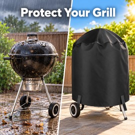 Waterproof BBQ Grill Cover for Outdoor Protection – Anti-UV Fade-Resistant Cover with Hook-and-Loop Straps for Gas Grills