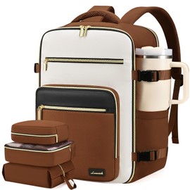 LOVEVOOK Travel Backpack For Women,50L Carry On Backpack Flight Approved,TSA Personal Item Travel Bag Fits 18 Inch Laptop,Business Weekender Overnight Daypack with Toiletry Bag and Cubes