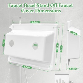 Showingo White Faucet Bezel Stand Off Faucet Cover fits for RV Camper Trailer Shower Plate Replacement Part-1PCS