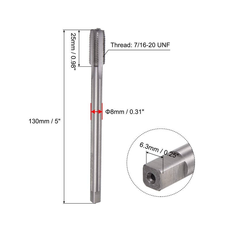 sourcing map Thread Milling Cutter 7/16-20 UNF HSS 4 Straight