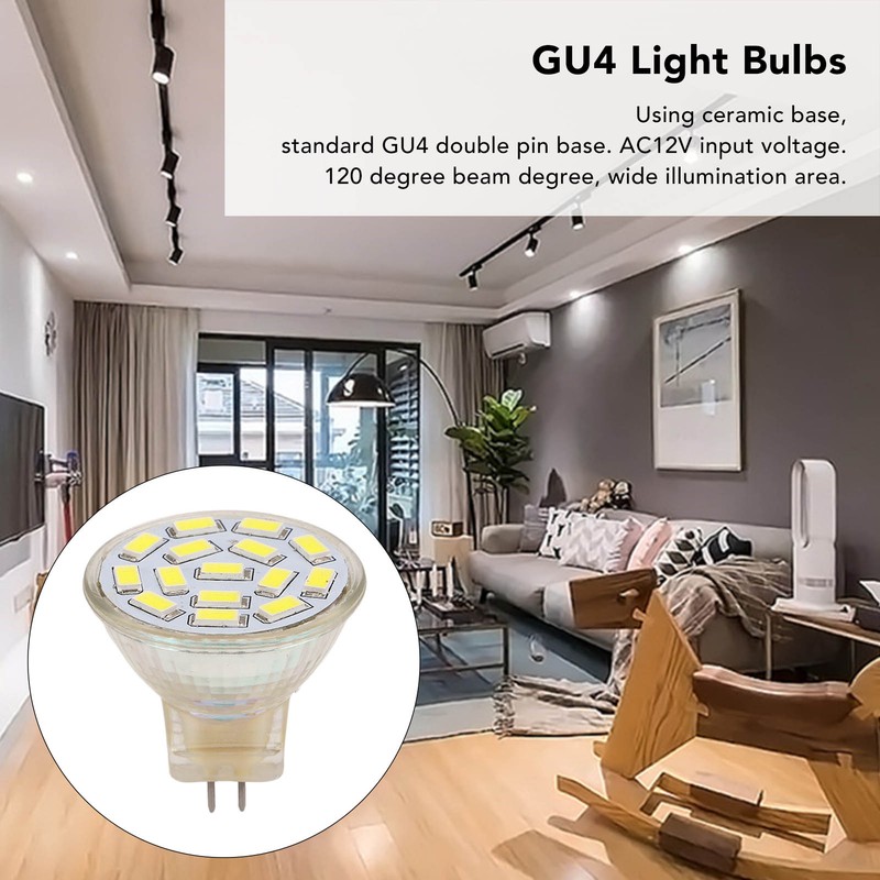 6Pcs GU4 LED Bulb 270LM 15LED Energy Saving Light Bulb