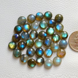 Labradorite Gemstone | Round Shape | Loose Gemstone | AAA+++ Quality | For Wire Wrap Jewelry | 100% Natural Gemstone | Size 10x10x5MM