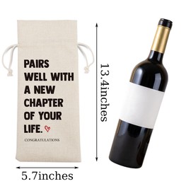 Going Away Gifts for Friends Farewell Gifts for Coworkers Moving Away Gifts for Friends Women New Beginnings Gifts for Women Retirement Gifts for Women Men New Chapter Wine Bag