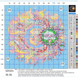 Amiiba Pre Printed Cross Stitch Kits for Adults, God of Sun and Moon 11ct Stamped Embroidery Kits DIY Wall Art Decor for Beginners (Sun and Moon)