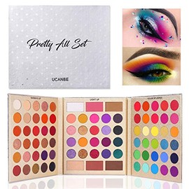 Salandens Paleta de Sombras de Ojos 86 Colores, Profesionales Paletas de Maquillaje, Sombra de Ojos Brillantes y Mate Personalidad Audaz Brillante, Larga Duración, Sin Polvo para Moscas