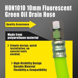 HON1010 10mm Fluorescent Green Oil Drain Hose – Replacement for Hon-da X100, GX120 & GX160 Engines (1pc)