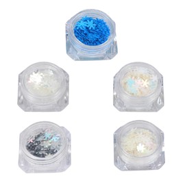 WOONEKY Snowflake Nail Sequins for Manicure Decoration for Christmas and Festival Nail Designs Compact and Portable