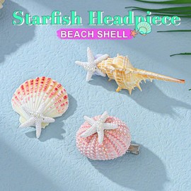 EVILD Mermaid Hair Accessories Starfish Hair Clip Shell Conch Hair Barrette for Women
