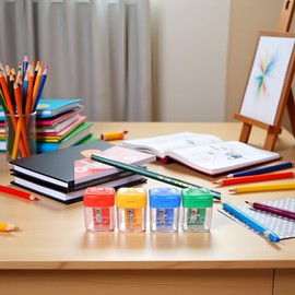 Random Color Mini Manual Portable Pencil Sharpener for Student Small Pencil Sharpener Office Stationery Pencil Sharpeners Office and School Supplies