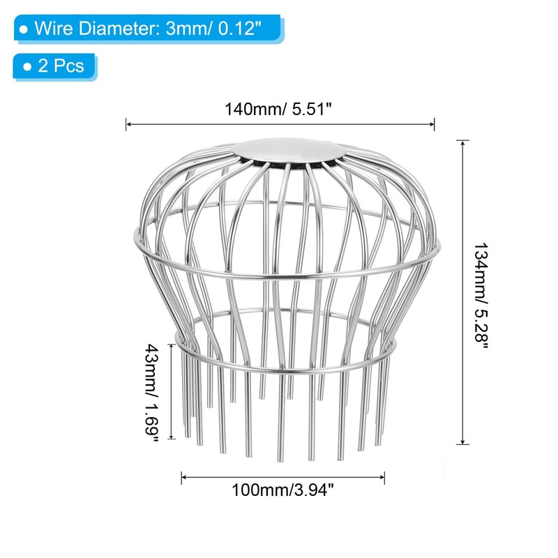 PATIKIL Gutter Guard 4 Inch, 2Pack 304 Stainless Steel Down