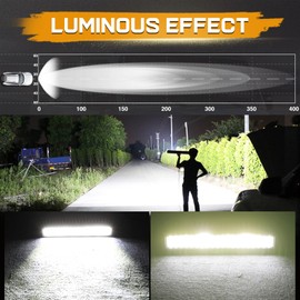 20 Inch LED Light Bar, Niking Auto Quad Row 320W LED Driving Light Spot Flood Combo Off Road Work Light Bumper Fog Lamps with Black Cover for Trucks Pickup SUV ATV UTV Tractor