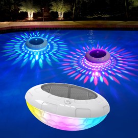 LENONE Solar Floating Pool Lights, 6.5“ RGB Color Changing Pool Lights That Float w/Dynamic Lighting Effects, Waterproof Swimming Pools Light, Float or Hang Solar Floating Light for Pools Garden(1)