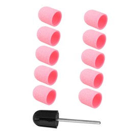 FOMIYES 10pcs Manicure Sanding Caps Nail Grinding Polishing Tool Compatible Electric Nail Files Fine for Professional Home Use