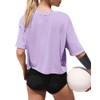 XIEERDUO Oversized Womens Crop Tops Running Shirts Summer Short Sleeve